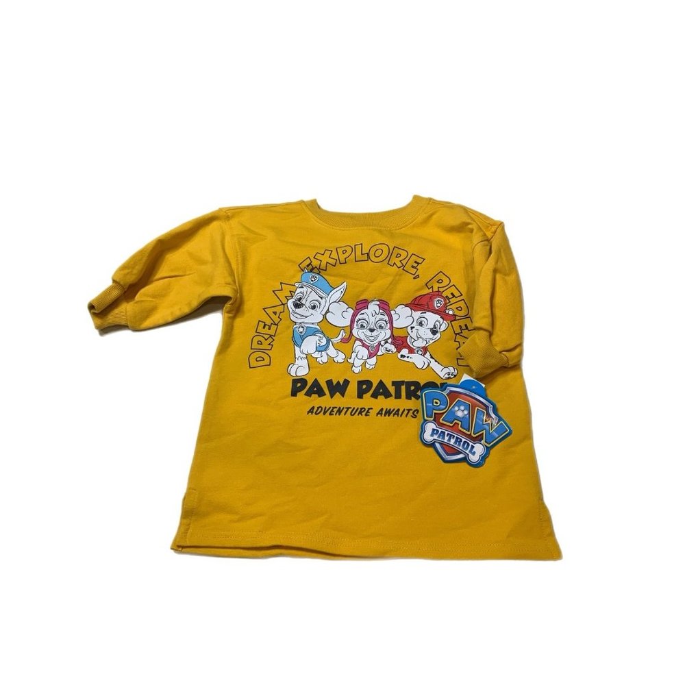 NWT Paw Patrol Girls Mustard Yellow Sweatshirt Dress 18M